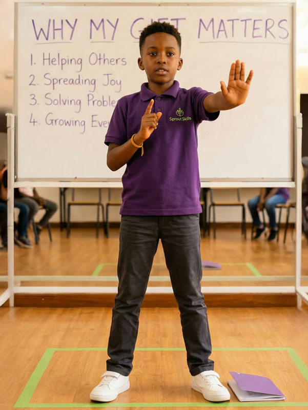 A confident young speaker - Sprout Life Skills