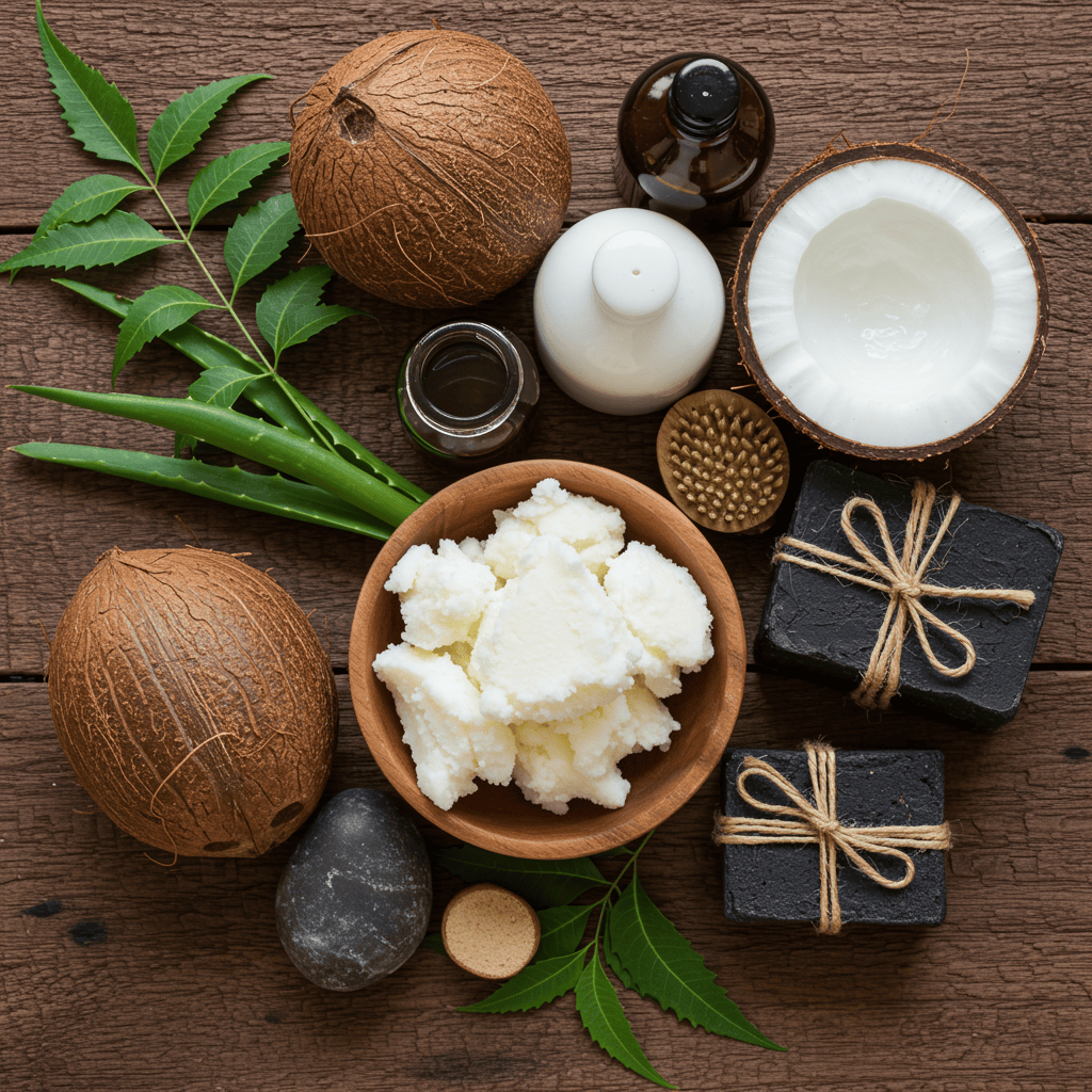 natural African beauty products shea butter coconut oil black soap display Sephora Kids