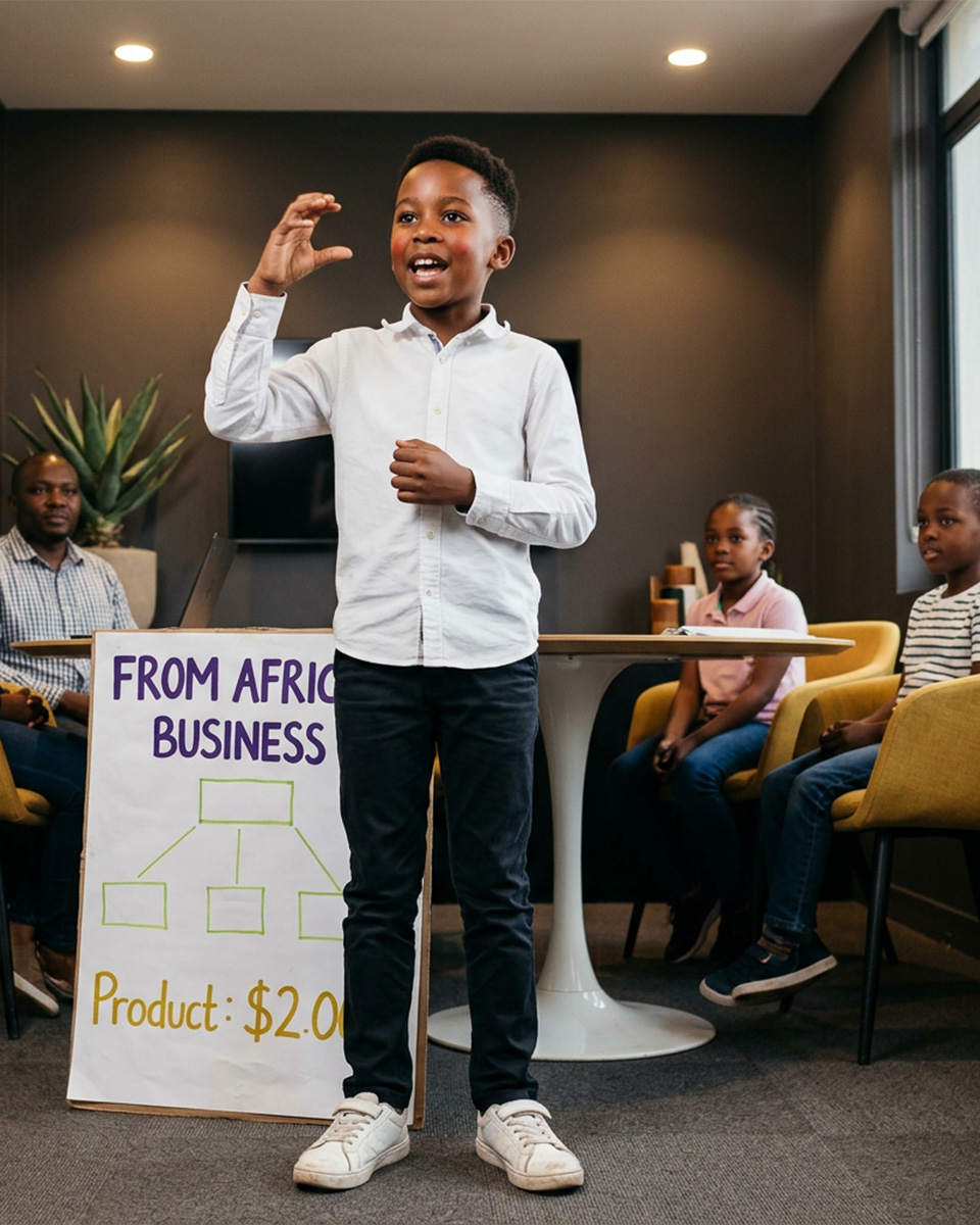 Boy debating at WSC competition