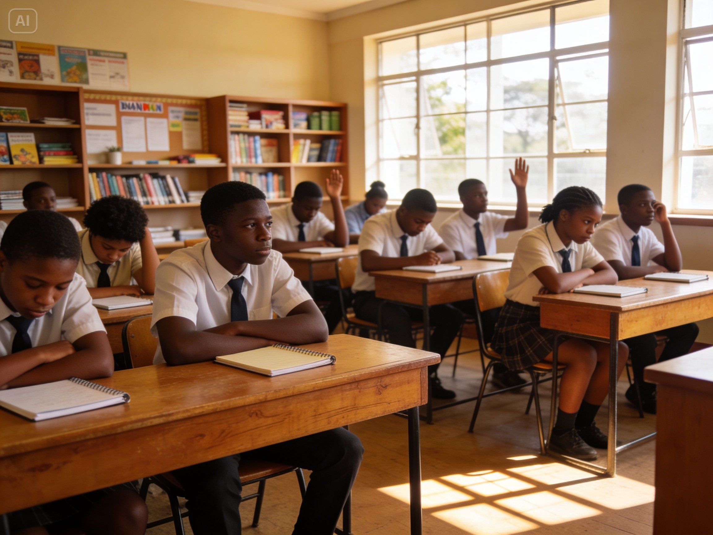 African secondary school students in a classroom in Nairobi — declining verbal participation in East African schools